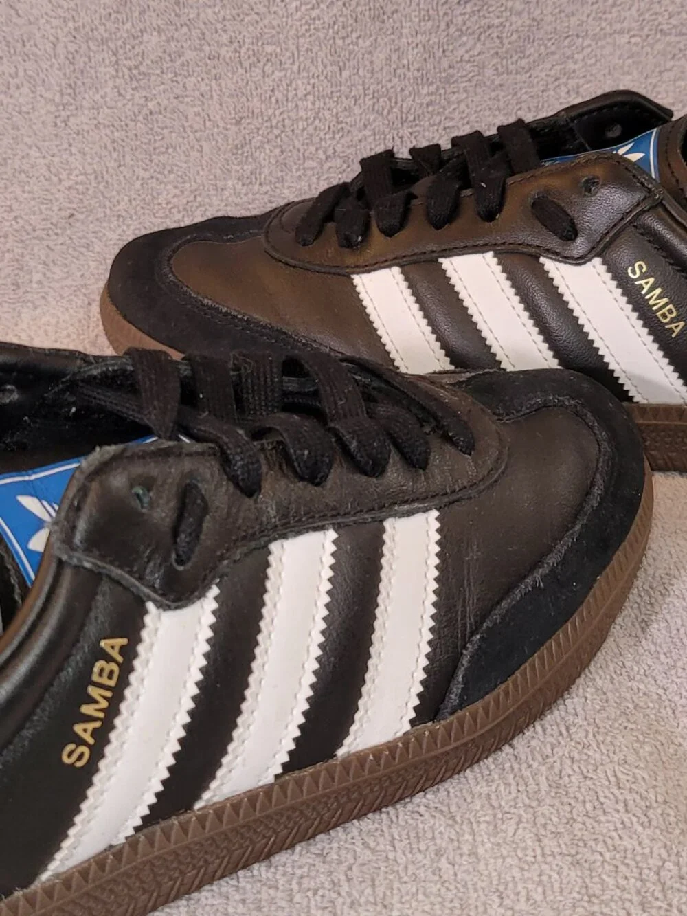 Adidas Samba OG Mens Size 7.5 Black White Brown Gum Sole Sneakers B75807 (#2493)